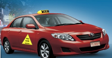 Red Taxi Cab in Costa Rica